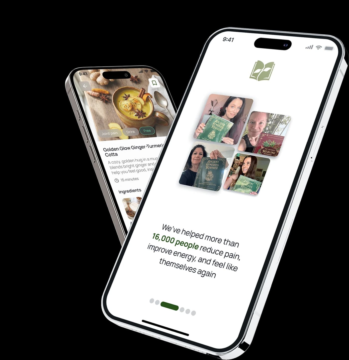 The MarlasCozyKitchen app on a phone, showing the remedy library